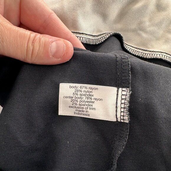 Lane Bryant V-Neck Black & Leopard Print Dress Size 22 Faux Leather Slimming - Picture 4 of 10